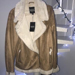 BoohooMAN shearling coat